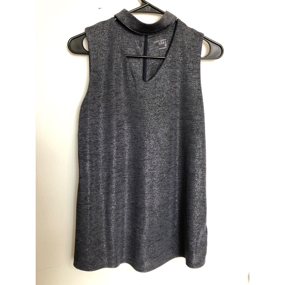 Sparkly Grey top with Keyhole Neckline